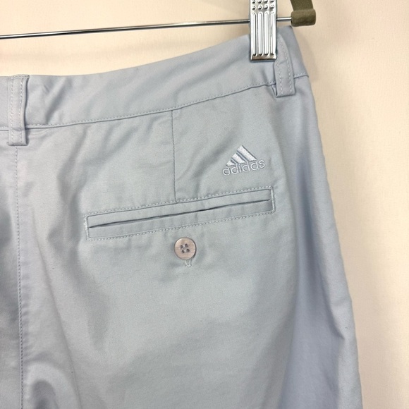 Adidas Women’s Sz 10 Blue Ankle Cropped Casual Performance Pants Cotton Stretch - Picture 5 of 11